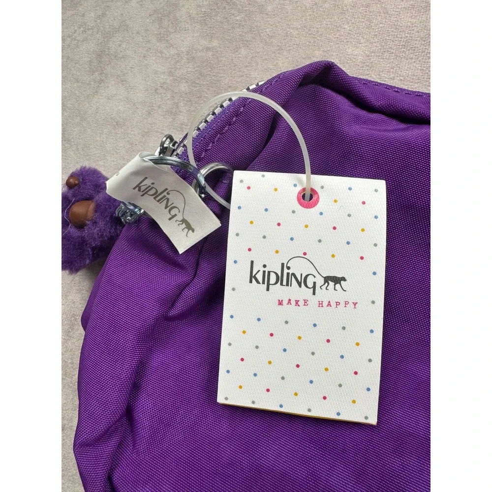 Kipling Walan L Large Toiletry Bag Tile Purple Nylon Cosmetic Pouch AC7685-486